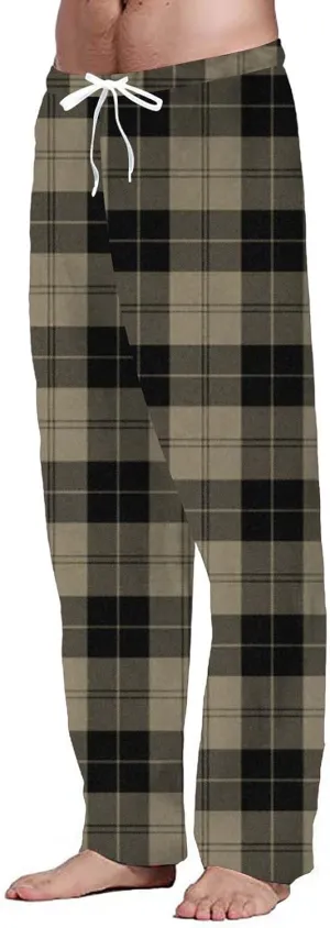 CRNTCEM Mens Plaid Pajamas Pants Straight Leg Lounge PJ Bottoms Pants Drawstring Cotton Sleepwear Flannel Checked Trousers