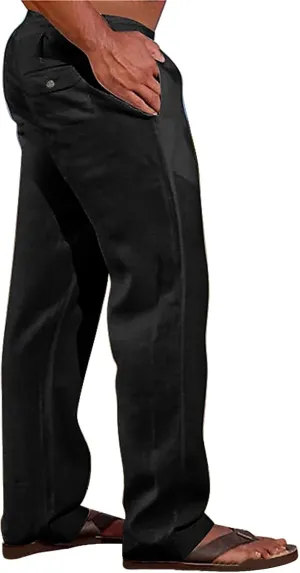 CRNTCEM Summer Beach Yoga Pants for Men Casual Solid Drawstring Athletic Jogging Trousers Quick Dry Sports Fitness Sweatpants