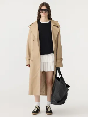 Crushed Cotton Ruffle Skirt