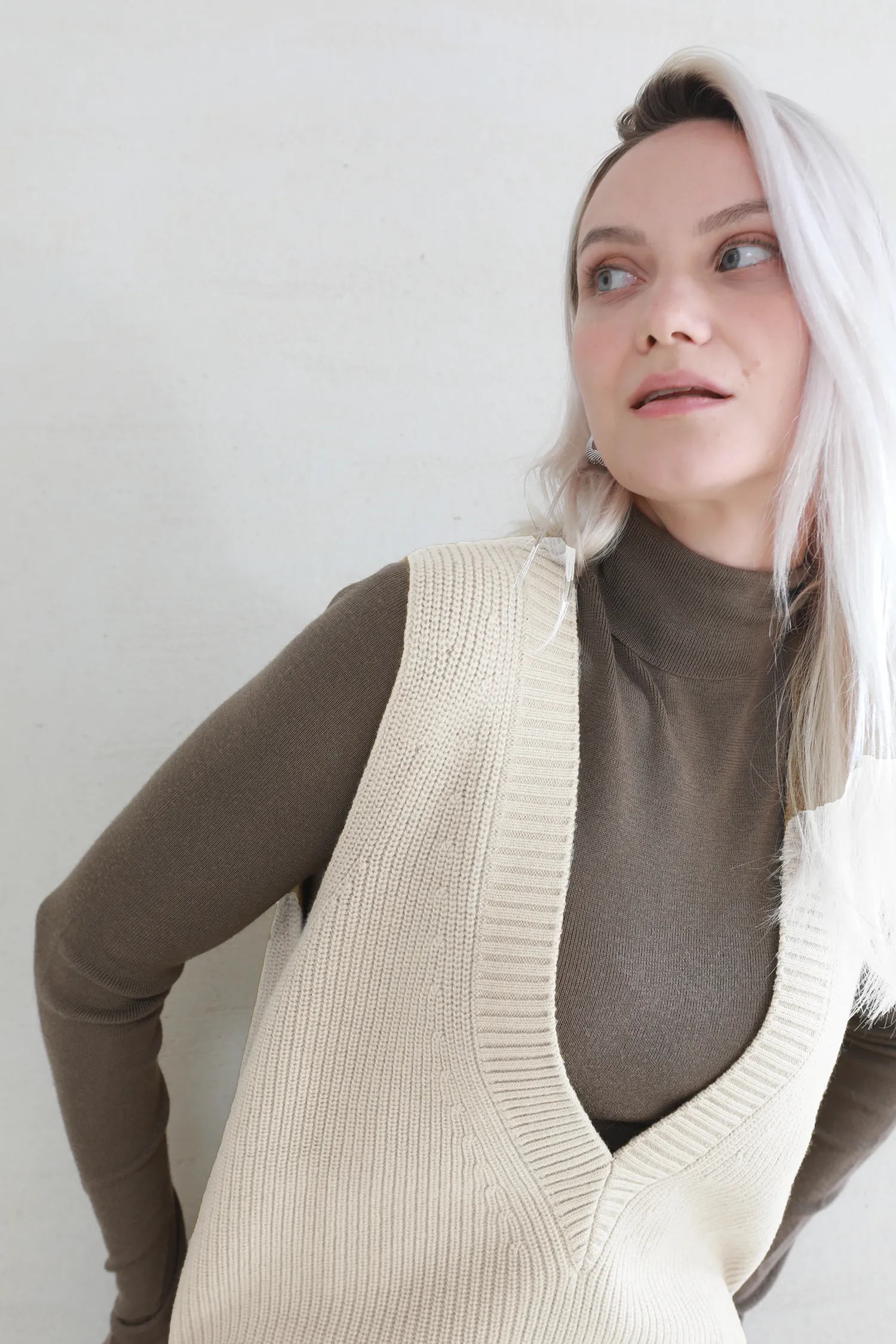 Deep V-Neck Sweater Vest