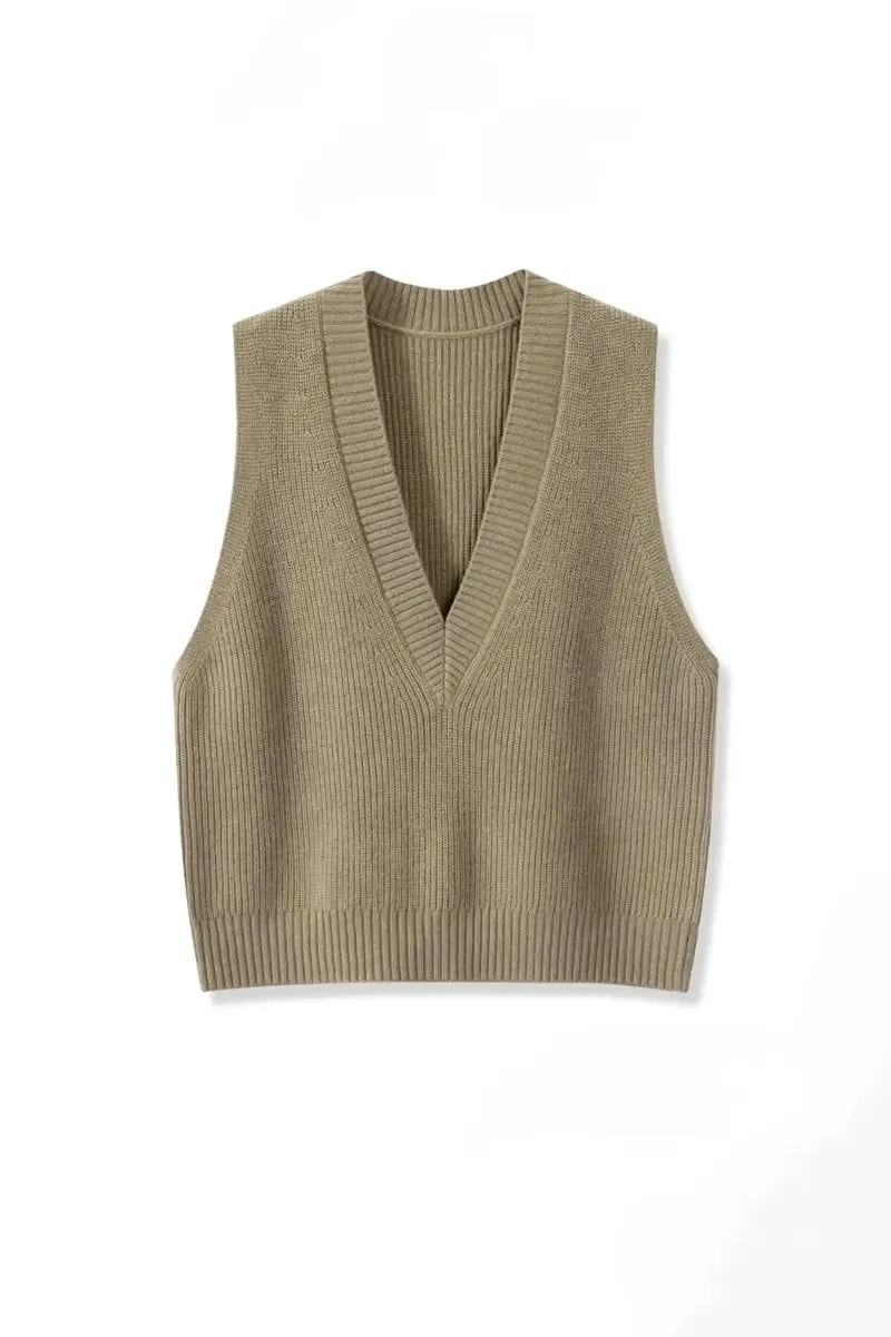 Deep V-Neck Sweater Vest