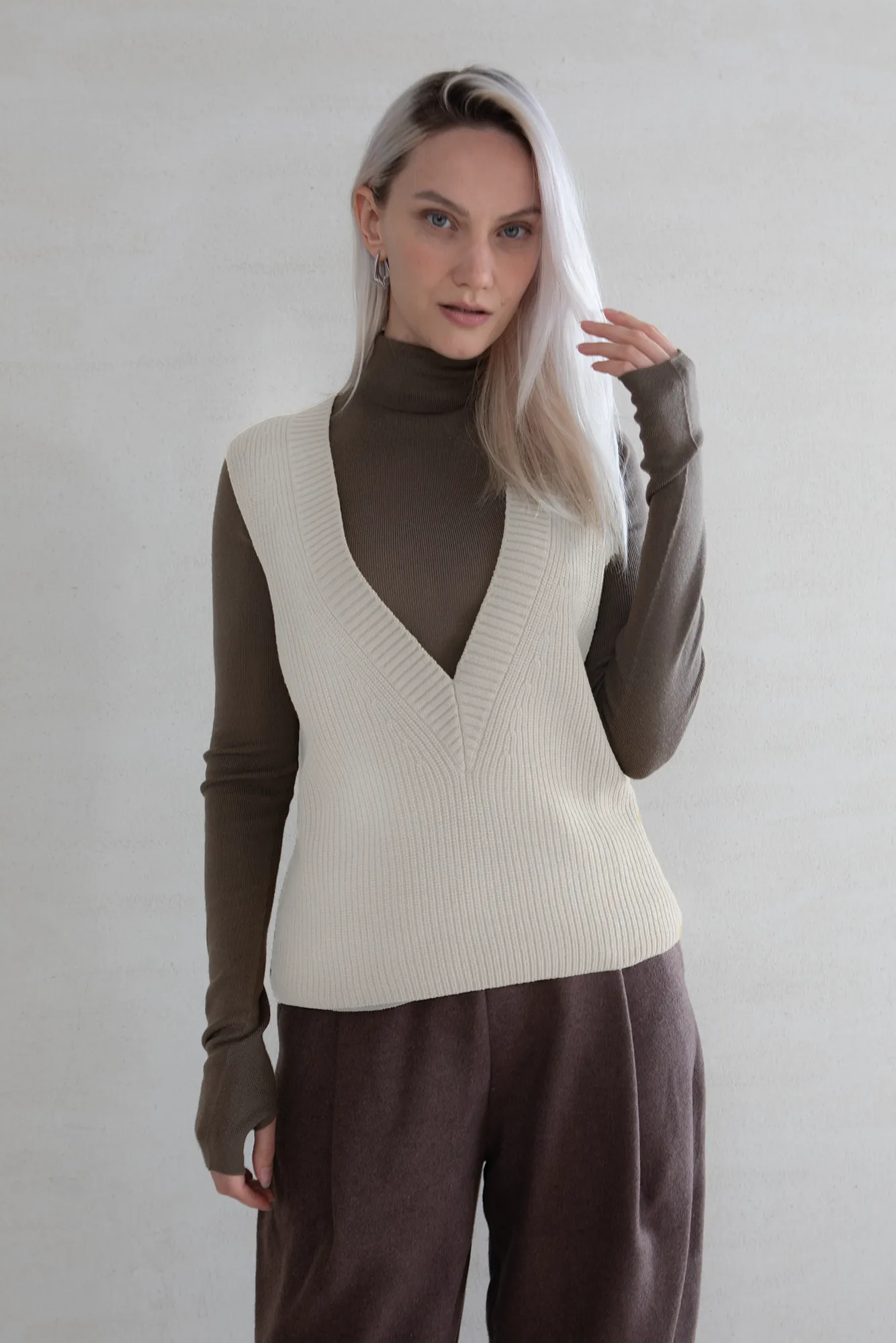 Deep V-Neck Sweater Vest