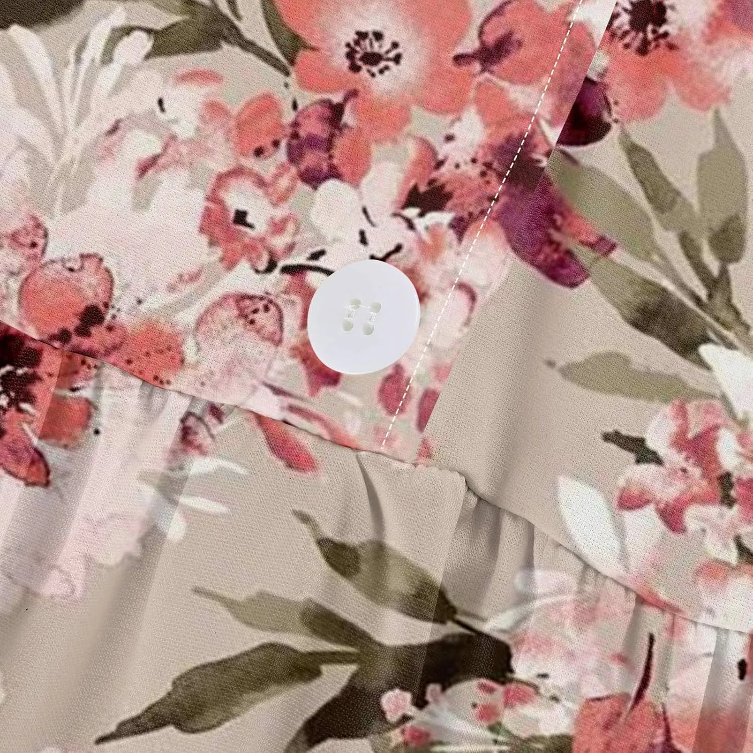 Dresses for Women Summer Floral Long Dress Trendy 3/4 Sleeve Wrap Flowy Beach Dress A Line Boho Vacation Dresses