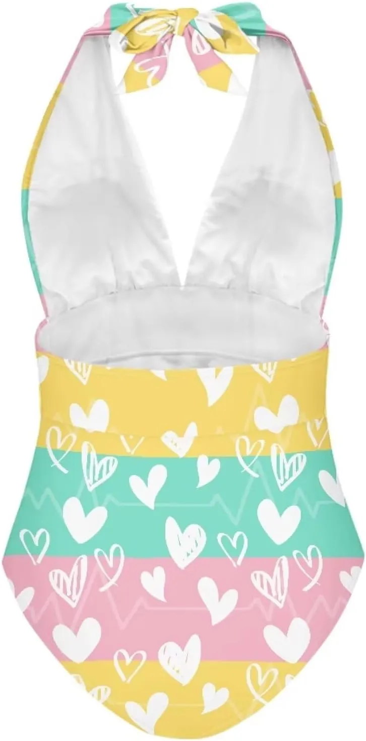 Flashideas One Piece Swimsuit Women Sexy Tummy Control One Piece Swimsuits V Neck Swimwear