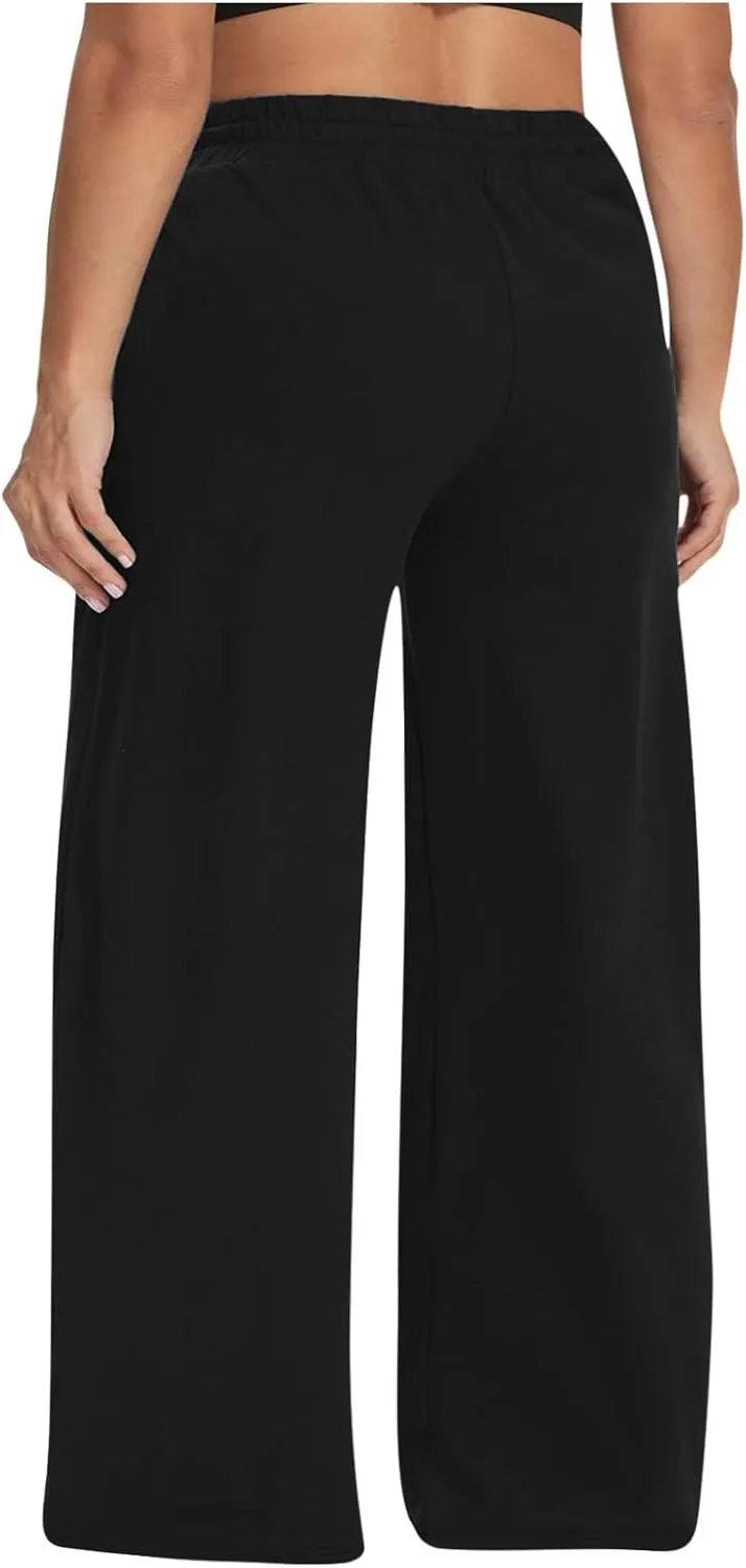 Fleece Lined Harem Pants for Ladies Yoga Sports Dance Lounge Pants Comfort High Waisted Athletic Pants with Pockets