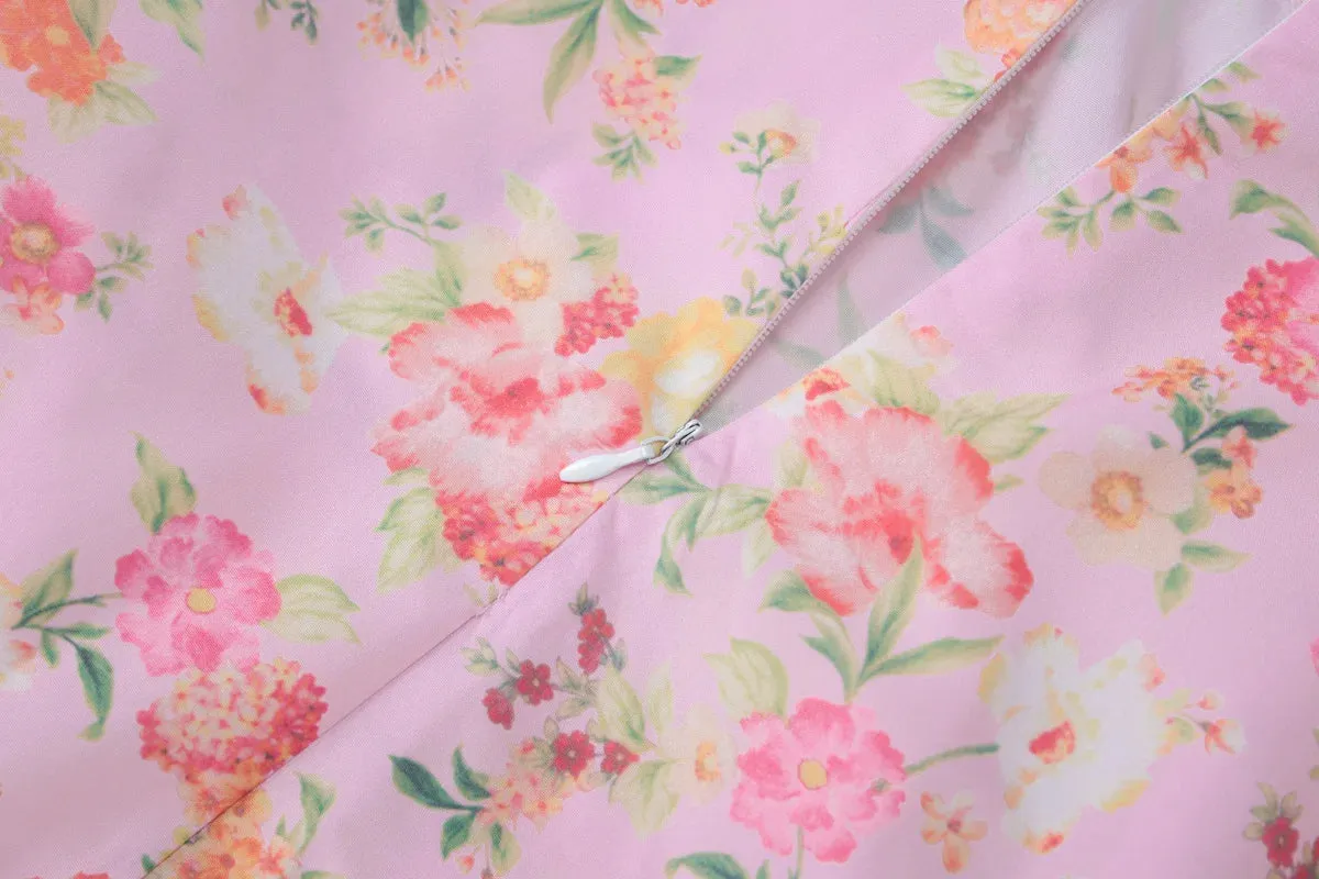 Floral Corset Dress with Side Split