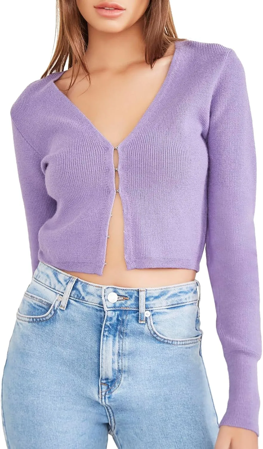 Forever 21 Women's Hook-and-Eye Cardigan Sweater