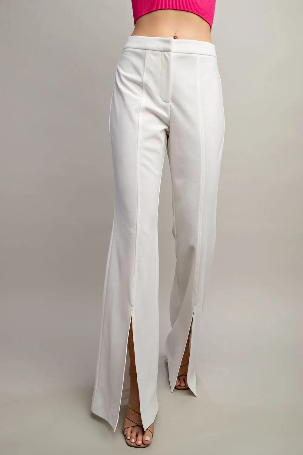 front slit high waist pants