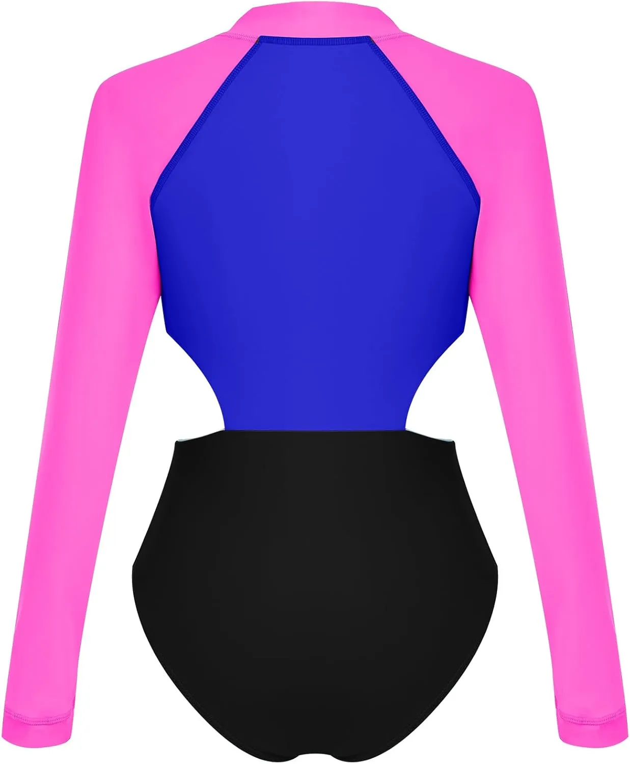FYMNSI One Piece Bathing Suit Tummy Control Swimsuits Long Sleeve Zip Front Rash Guard Monokini Swimwear Surfing Swim Suit