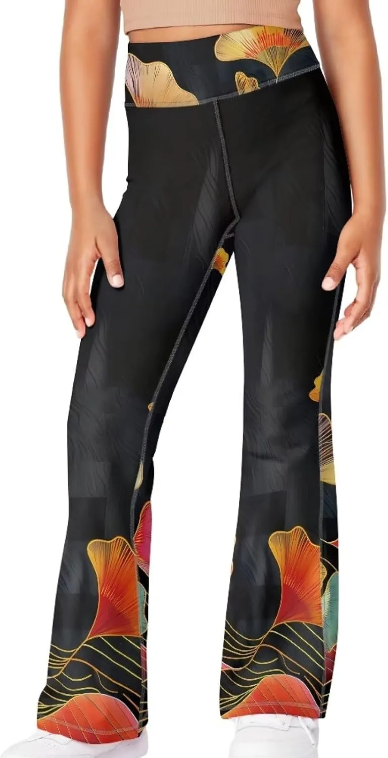 Girls' Flare Leggings Size 5-14T High Waisted Bottoms Pants Yoga Pants Casual Leggings for Girls