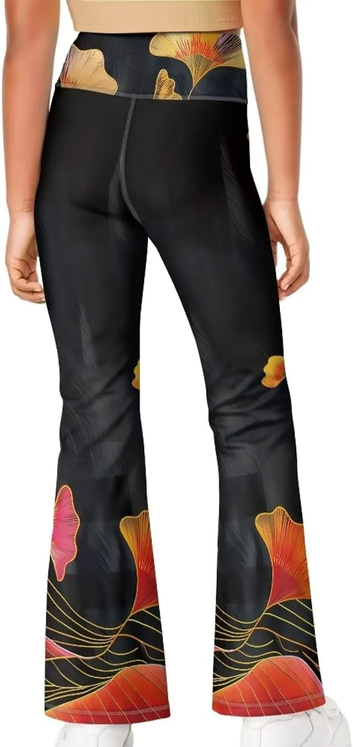 Girls' Flare Leggings Size 5-14T High Waisted Bottoms Pants Yoga Pants Casual Leggings for Girls