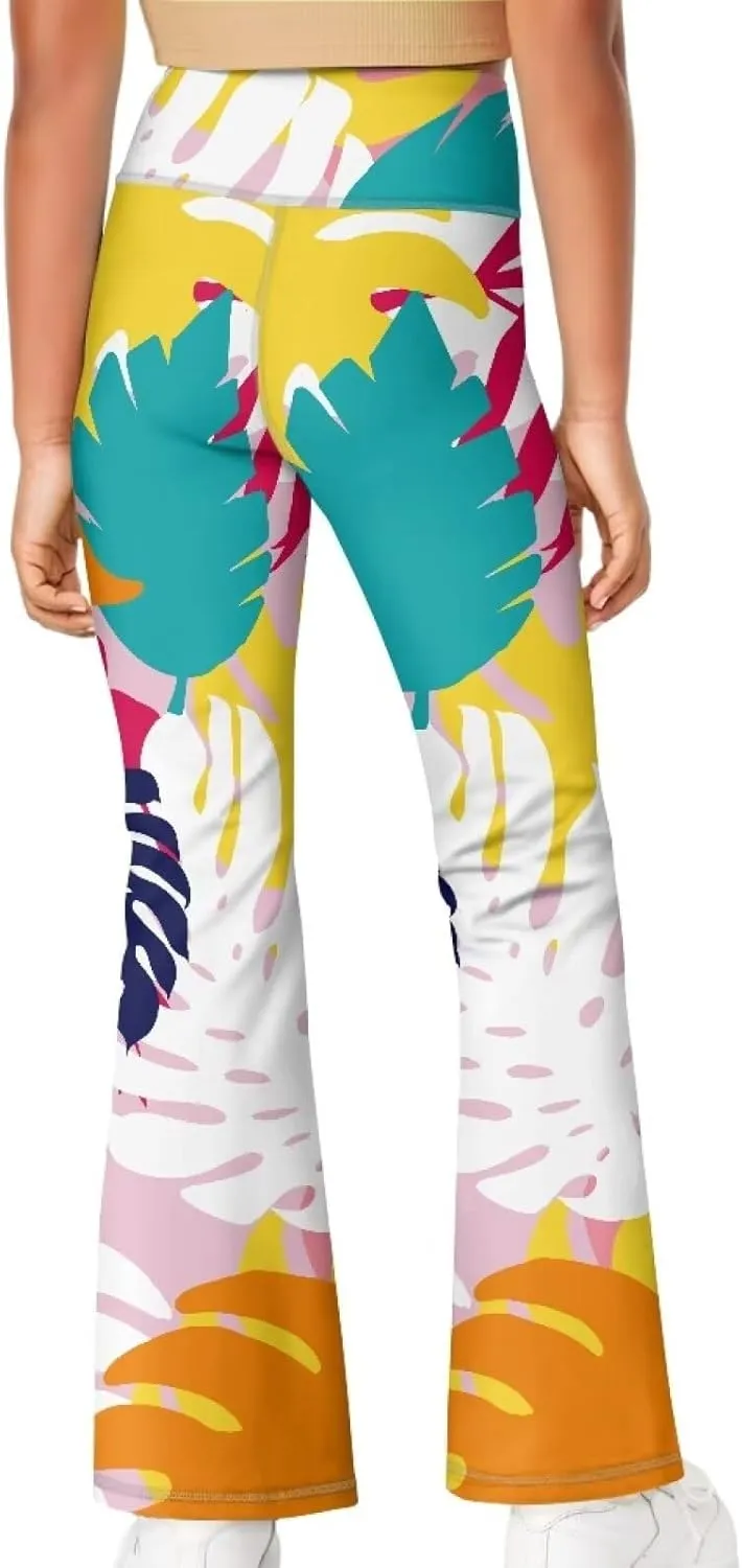 Girls' Flare Leggings Size 5-14T High Waisted Bottoms Pants Yoga Pants Casual Leggings for Girls