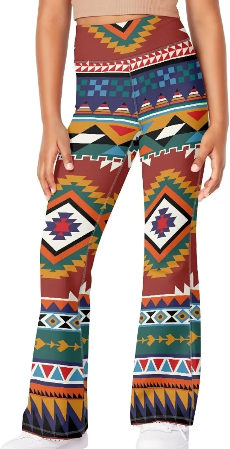 Girls' Flare Leggings Size 5-14T High Waisted Bottoms Pants Yoga Pants Casual Leggings for Girls