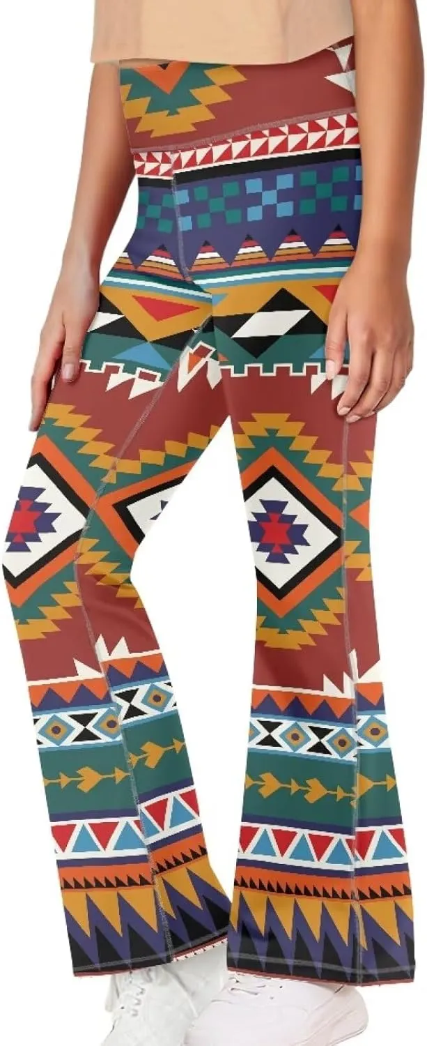 Girls' Flare Leggings Size 5-14T High Waisted Bottoms Pants Yoga Pants Casual Leggings for Girls