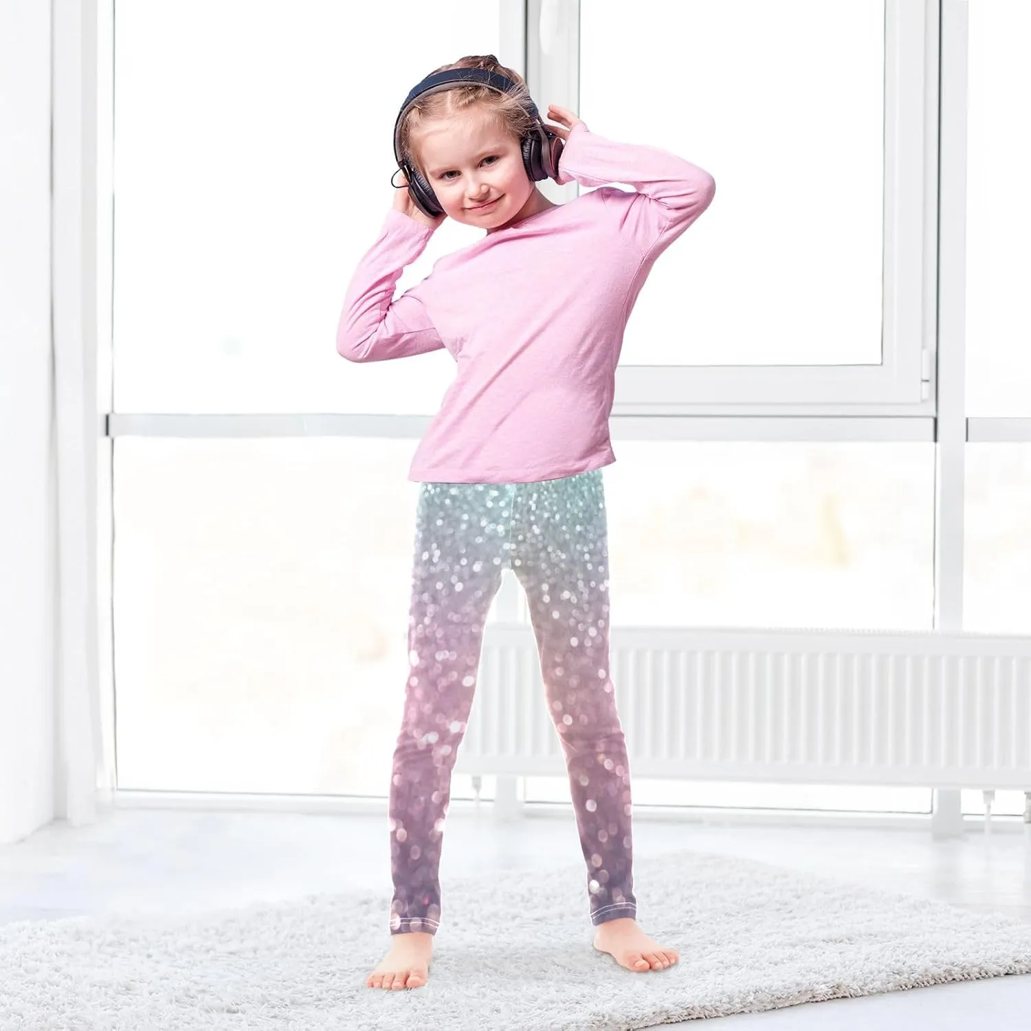 Girls Leggings Ankle Length Girls Printed Leggings Stretch Pants Comfortable Bottoms