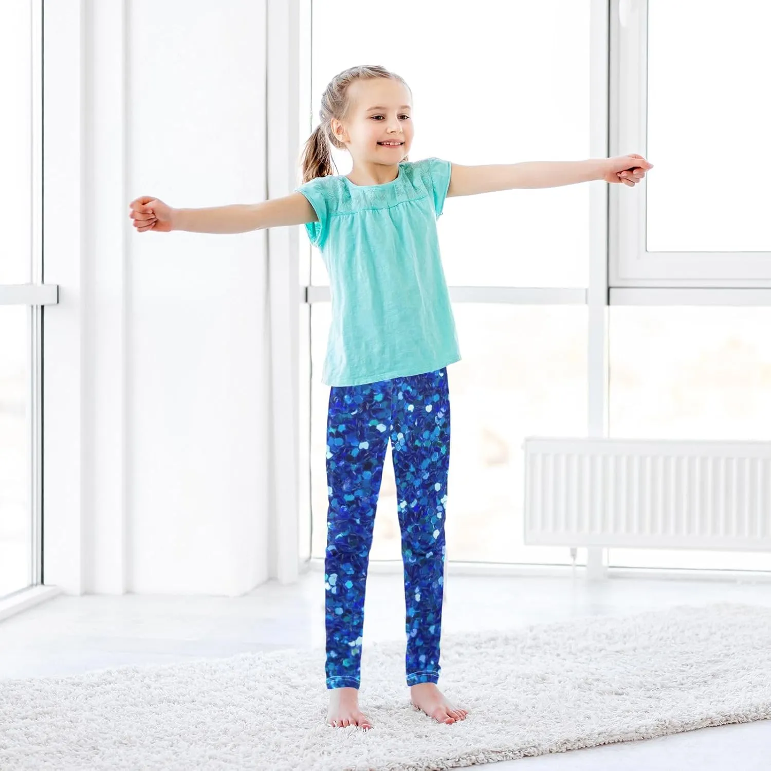 Girls Leggings Ankle Length Girls Printed Leggings Stretch Pants Comfortable Bottoms