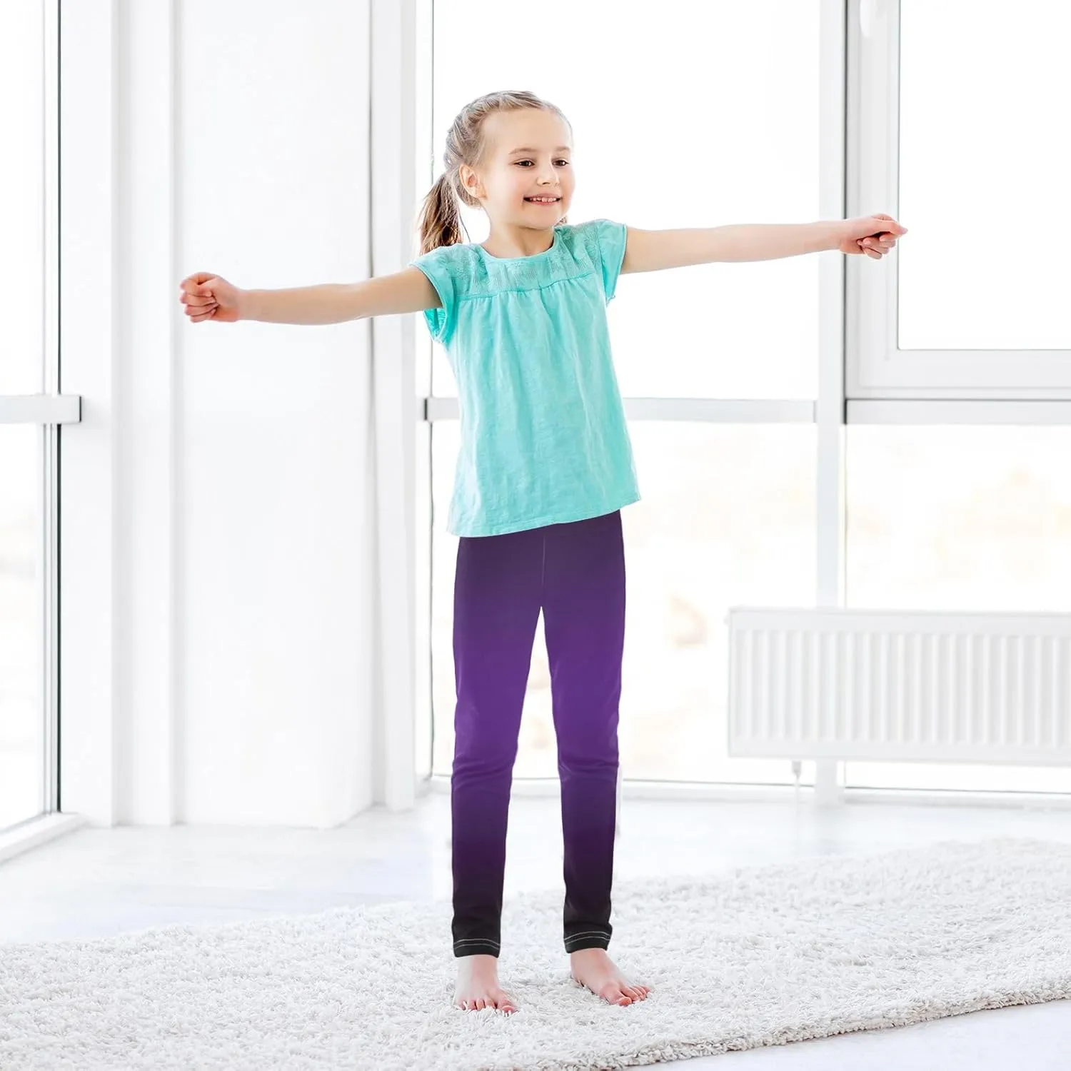 Girls Leggings Ankle Length Girls Printed Leggings Stretch Pants Comfortable Bottoms
