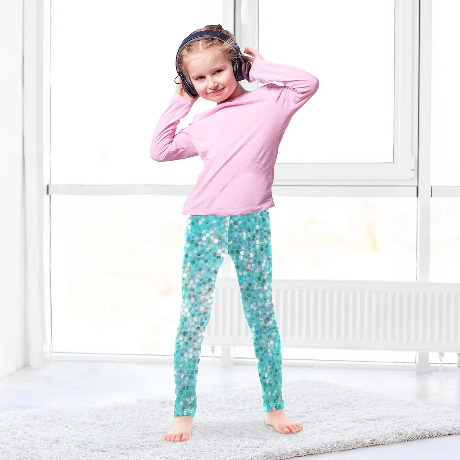 Girls Leggings Ankle Length Girls Printed Leggings Stretch Pants Comfortable Bottoms