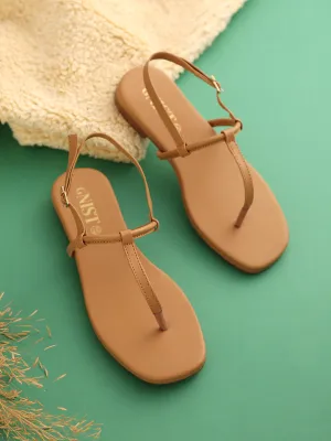 GNIST Beige Office Flat Sandal