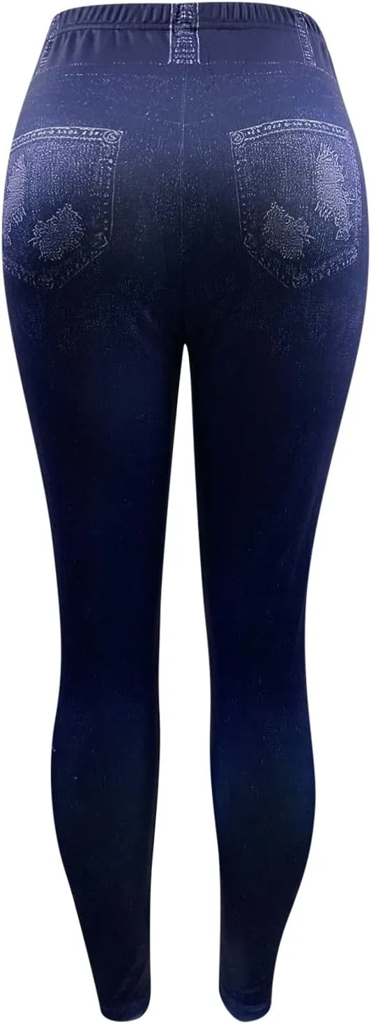 GOKKILRW Stretchy Jeggings for Women High Waisted Pull On Skinny Jeans Ripped Distressed Butt Lifting Denim Pencil Pants