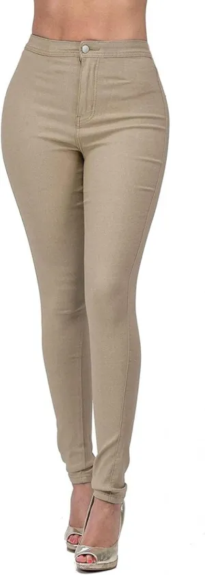 GOKKILRW Women's Stretch Jeggings with Pockets High Wasit Pull-On Slimming Butt Lift Skinny Jeans Pencil Denim Pants Tights