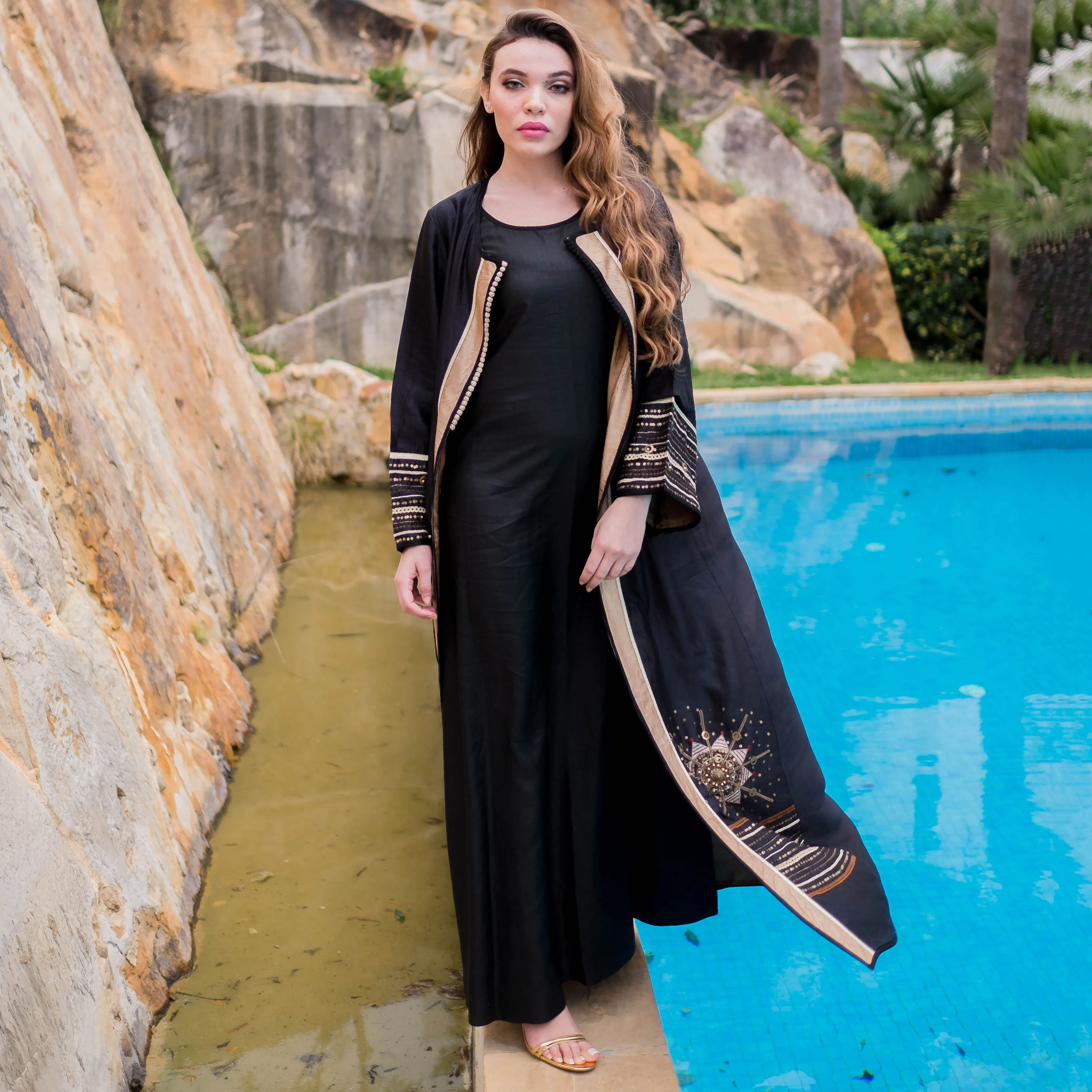 Gold and Black Kaftan Coat