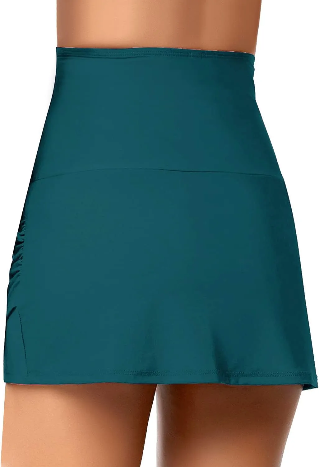 GRAPENT Women's High Waisted Bikini Bottoms Ruched Swimsuit Tulip Hem Swim Skirt
