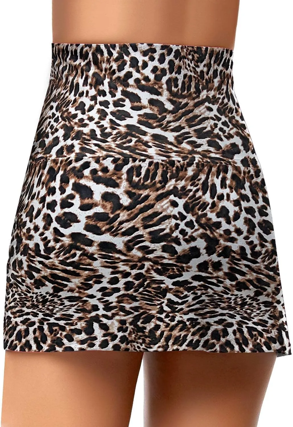 GRAPENT Women's High Waisted Bikini Bottoms Ruched Swimsuit Tulip Hem Swim Skirt