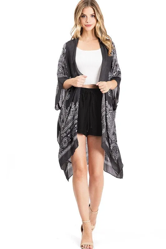 Grey Medallion Kimono