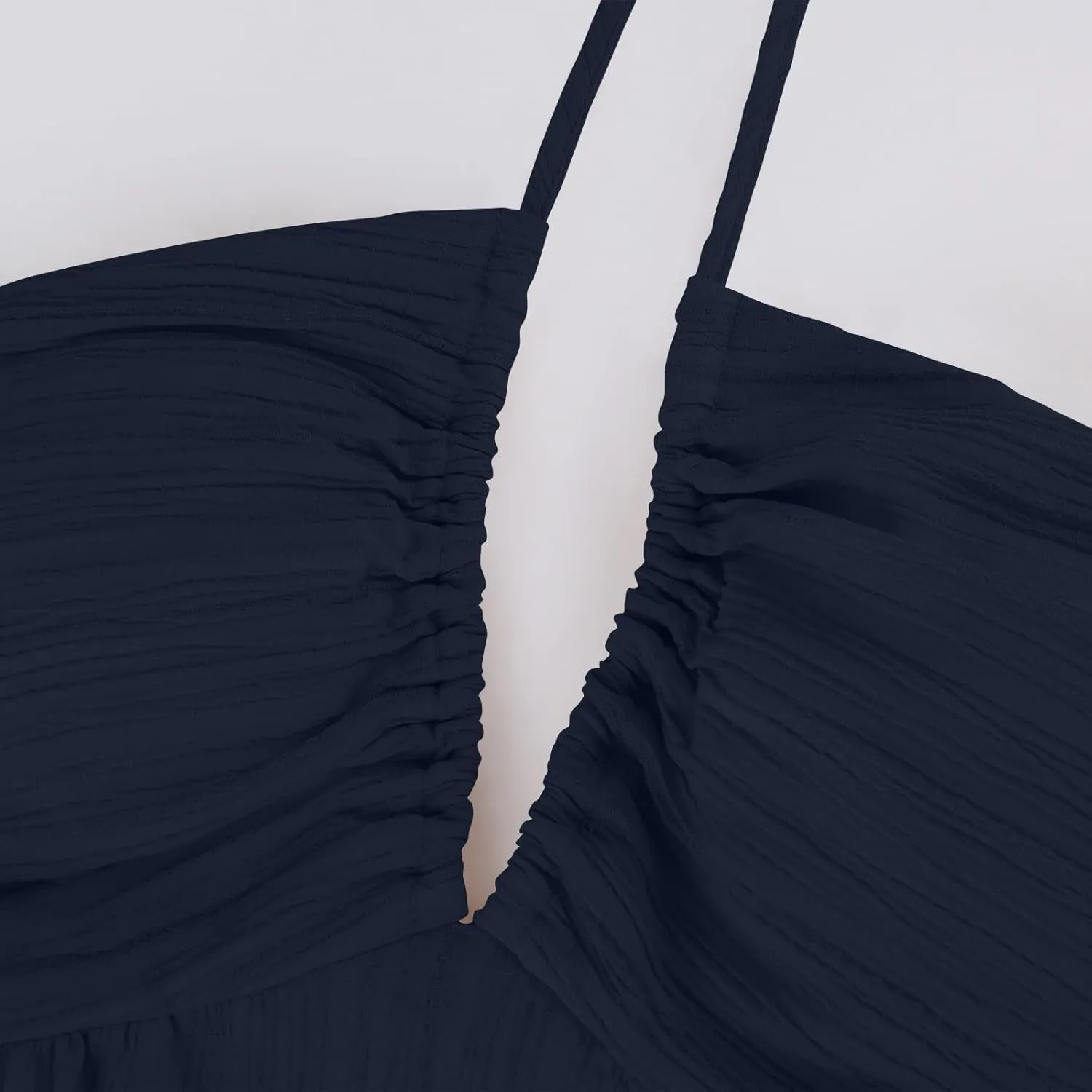 Halter Neck Dresses for Women 2025 Backless Deep V Neck Maxi Sundress a Line Empire Waist Spaghetti Strap Dress