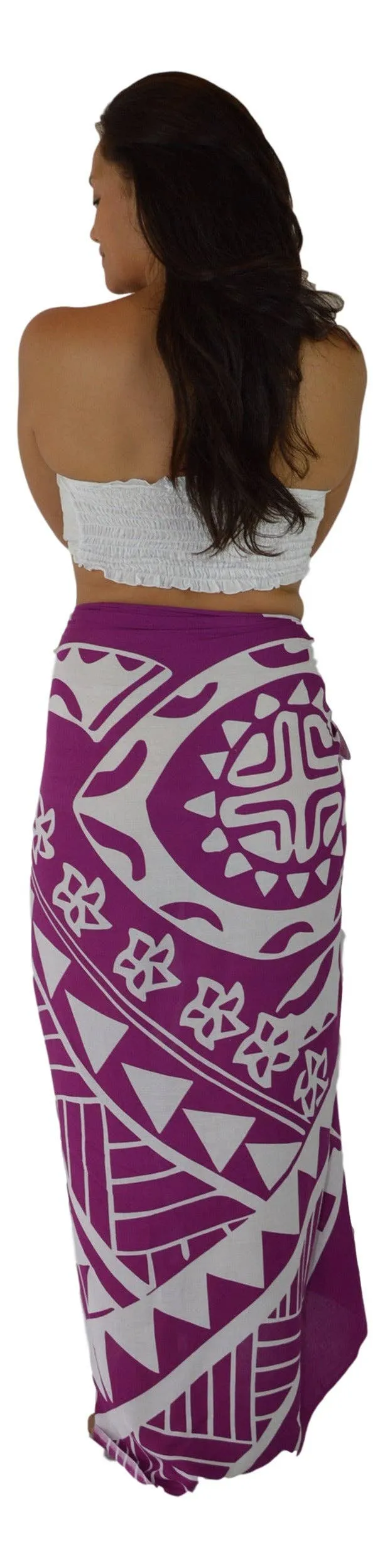Hawaiian Hanu Tribal Turtle Sarong Pareo Purple