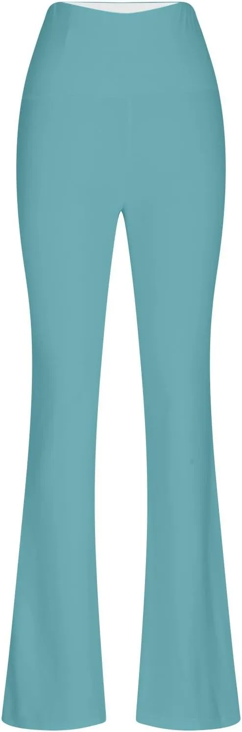 High Compression Leggings for Women, Yoga Pants No Front Seam,Tummy Control Scrubs,Bootcut Leggings with Pockets