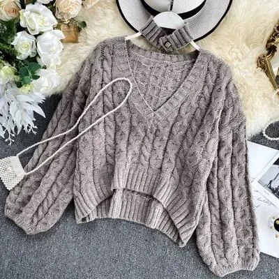 High Low Choker Sweater
