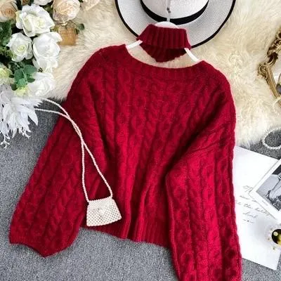 High Low Choker Sweater