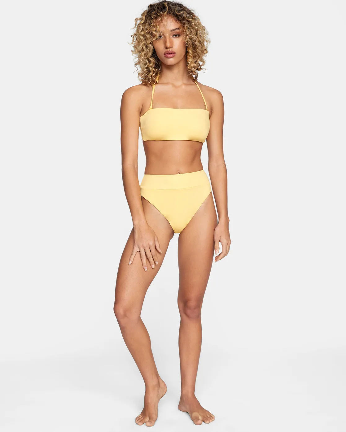 High-Rise Cheeky Bikini Bottoms - Gold
