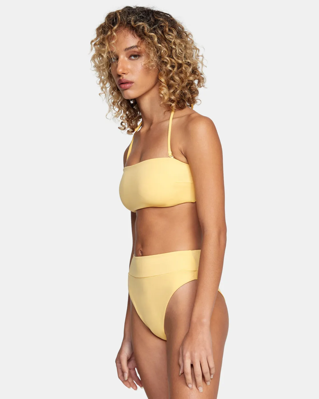 High-Rise Cheeky Bikini Bottoms - Gold
