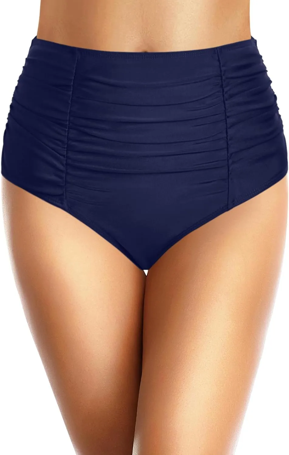 Holipick Bathing Suit Bottoms for Women - High Waisted Bikini Bottoms Ruched Tummy Control Swimsuit Bottom