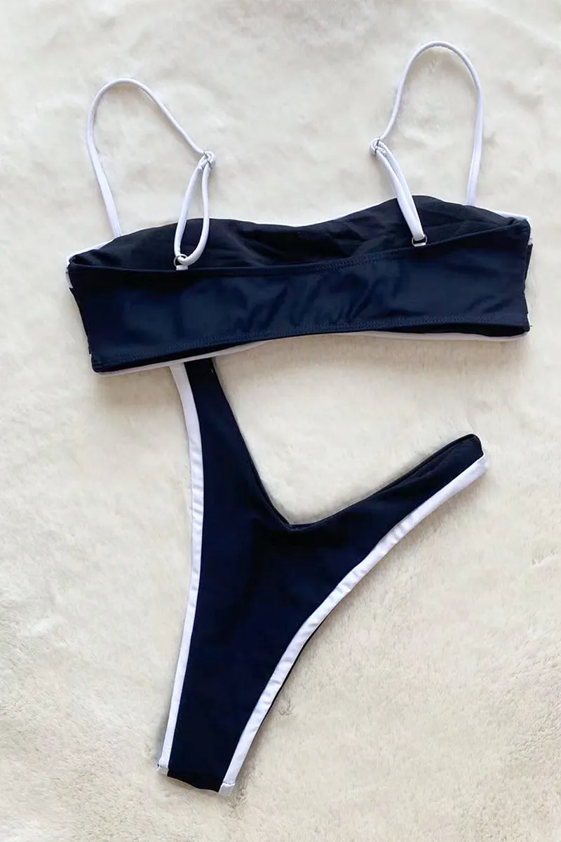 HSP1127 Contrast Outlined Bikini Swimwear