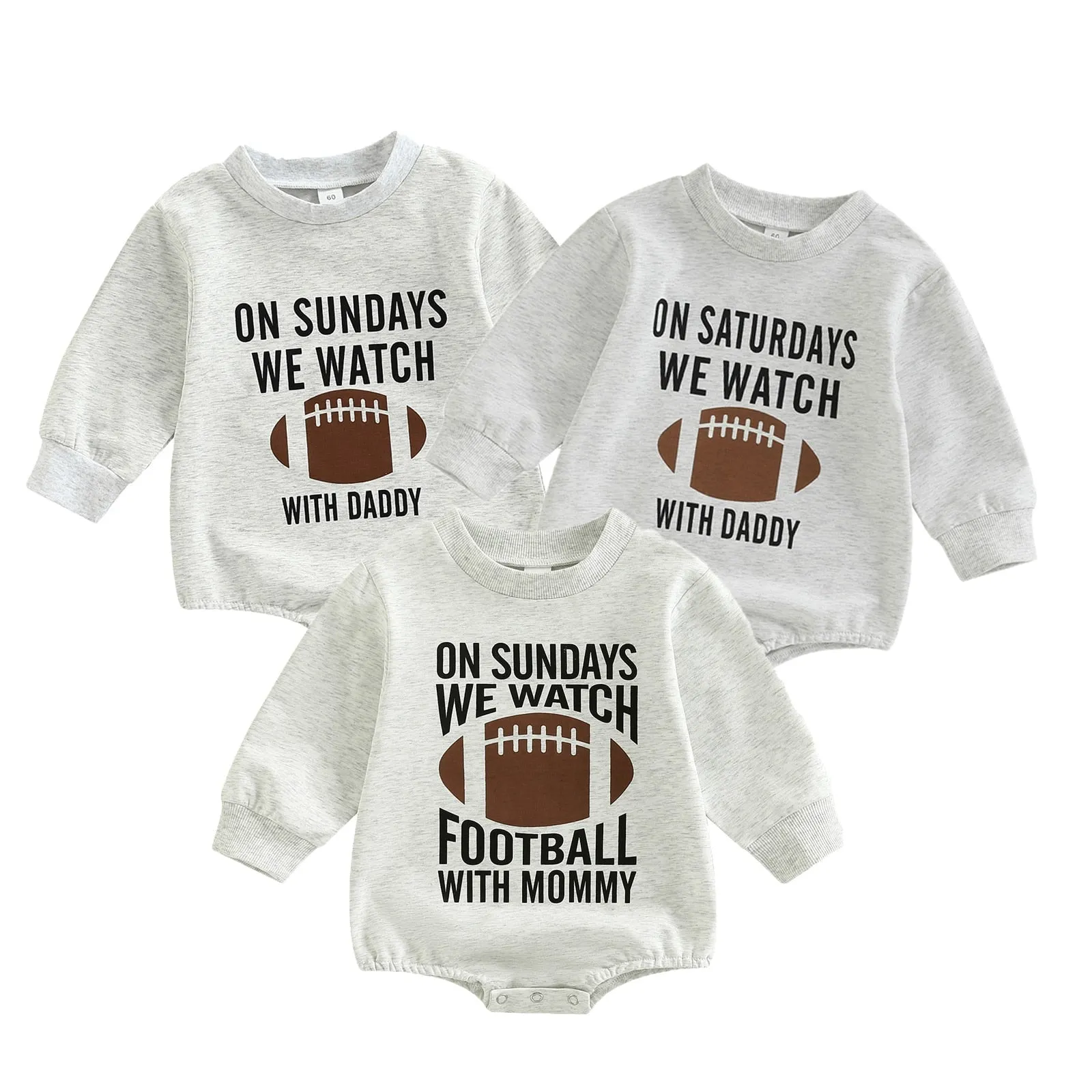 Infant Girls Boys Rugby Letters Print Rompers