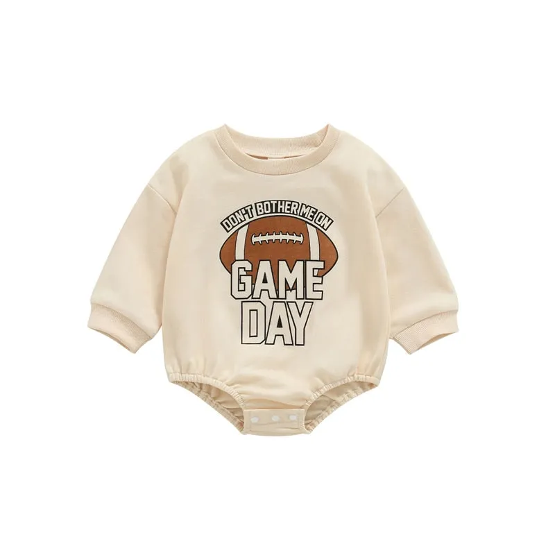 Infant Girls Boys Rugby Letters Print Rompers