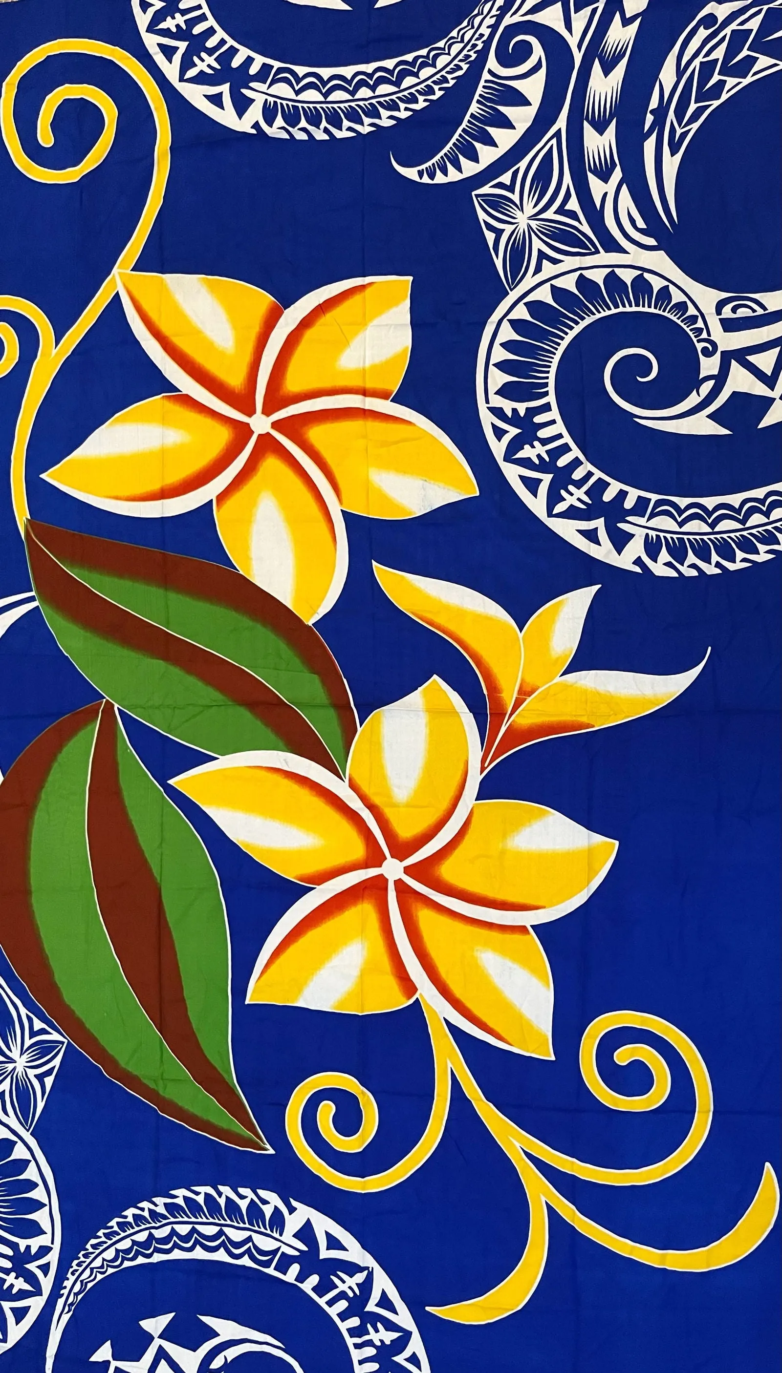Ink Blue Ie Lavalava Women's Floral Sarong Beach Cover Up Size M Polyester