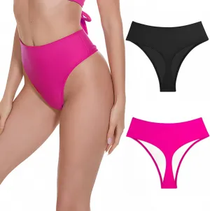 Kepblom Women's Thong Rave Bottoms High Waisted Bikini Bottom High Cut Panties for Dance Festival