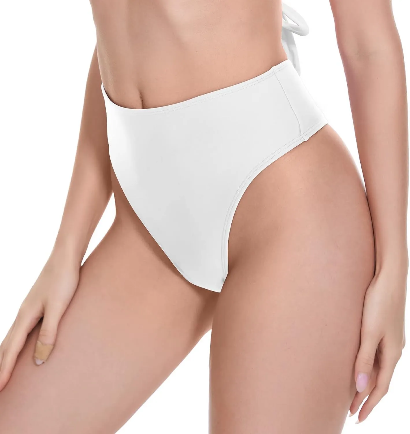 Kepblom Women's Thong Rave Bottoms High Waisted Bikini Bottom High Cut Panties for Dance Festival