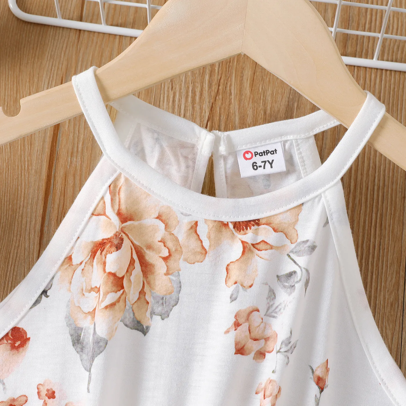 Kid Girl Floral Print Halter Rompers