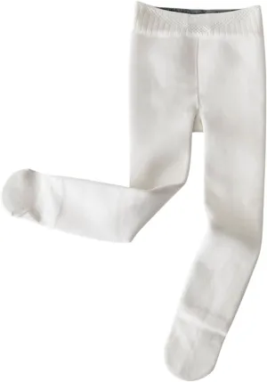 Kid Girls Leggings Pants Cotton Fleece Lined Warm Full Leggings Knitted Pantyhose Stretchy Basic Full Length