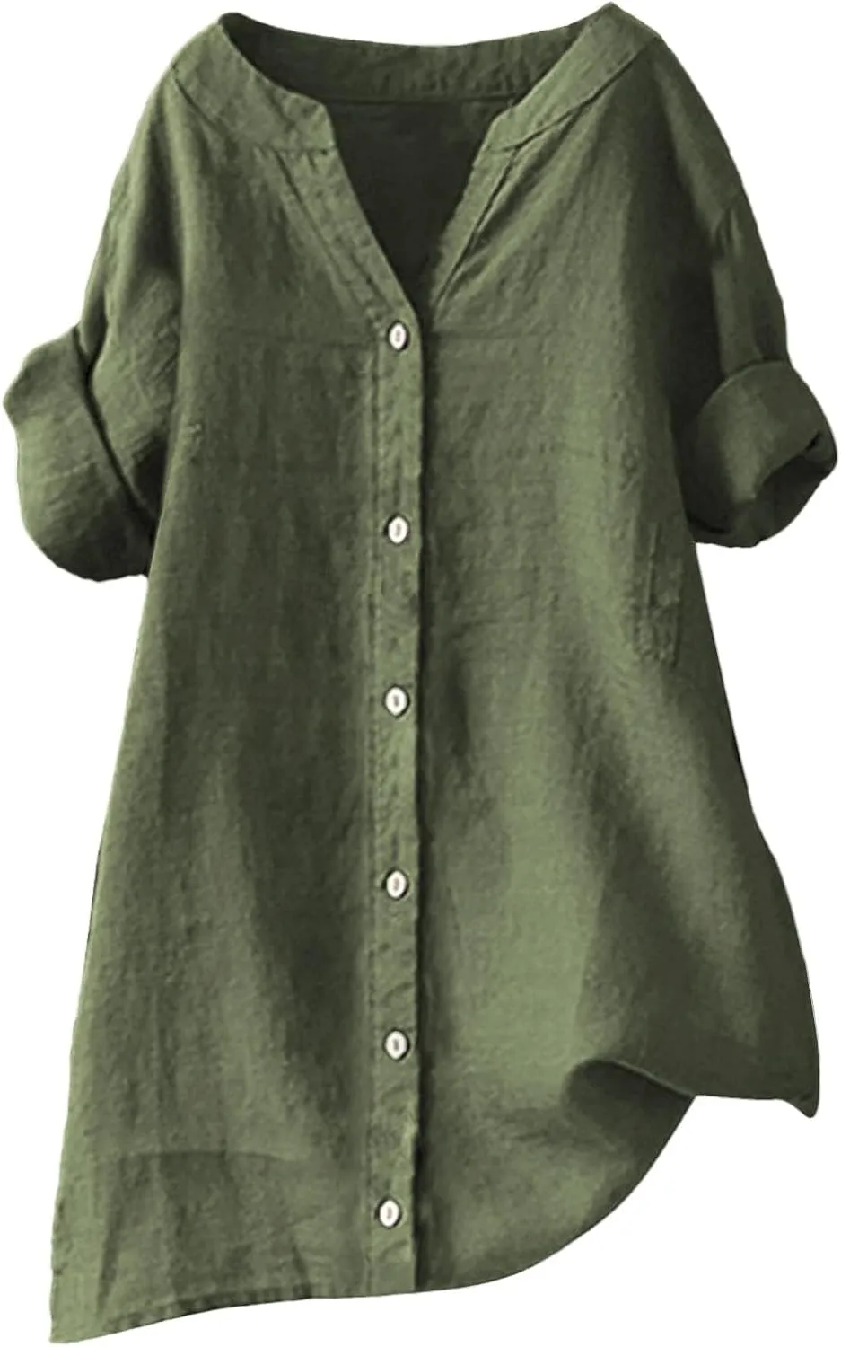 Long Sleeve Summer Shirt Color Sleeve Collar Casual Women's Shirt Women's Shirt Women Button Down Shirt Cotton Tops