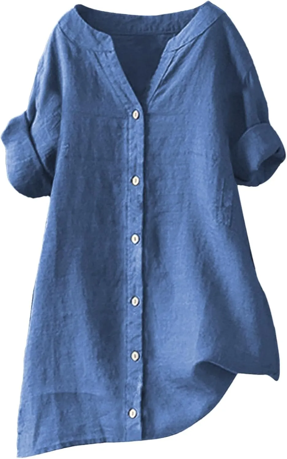 Long Sleeve Summer Shirt Color Sleeve Collar Casual Women's Shirt Women's Shirt Women Button Down Shirt Cotton Tops