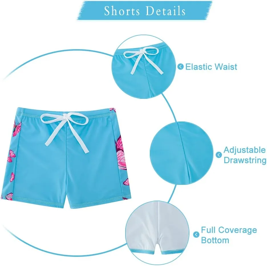 Lovekider Girls Swimsuits Two Piece Rash Guard Set Short Sleeve Bathing Suit Liner Swimwear with UPF 50  Sun Protection 3-12T