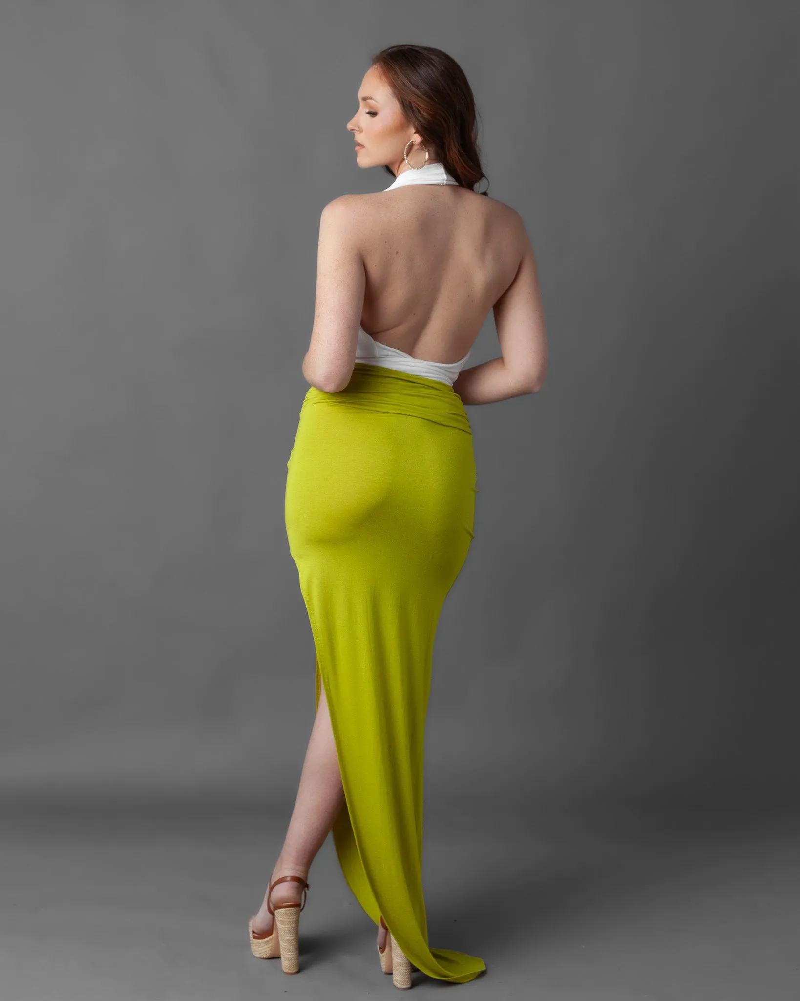 Luanda Maxi Jersey Knit Skirt   Slit