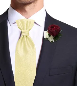 Made in Italy Men's Gold Wedding Cravat Ascot Tie Pre Tied, Adjustable